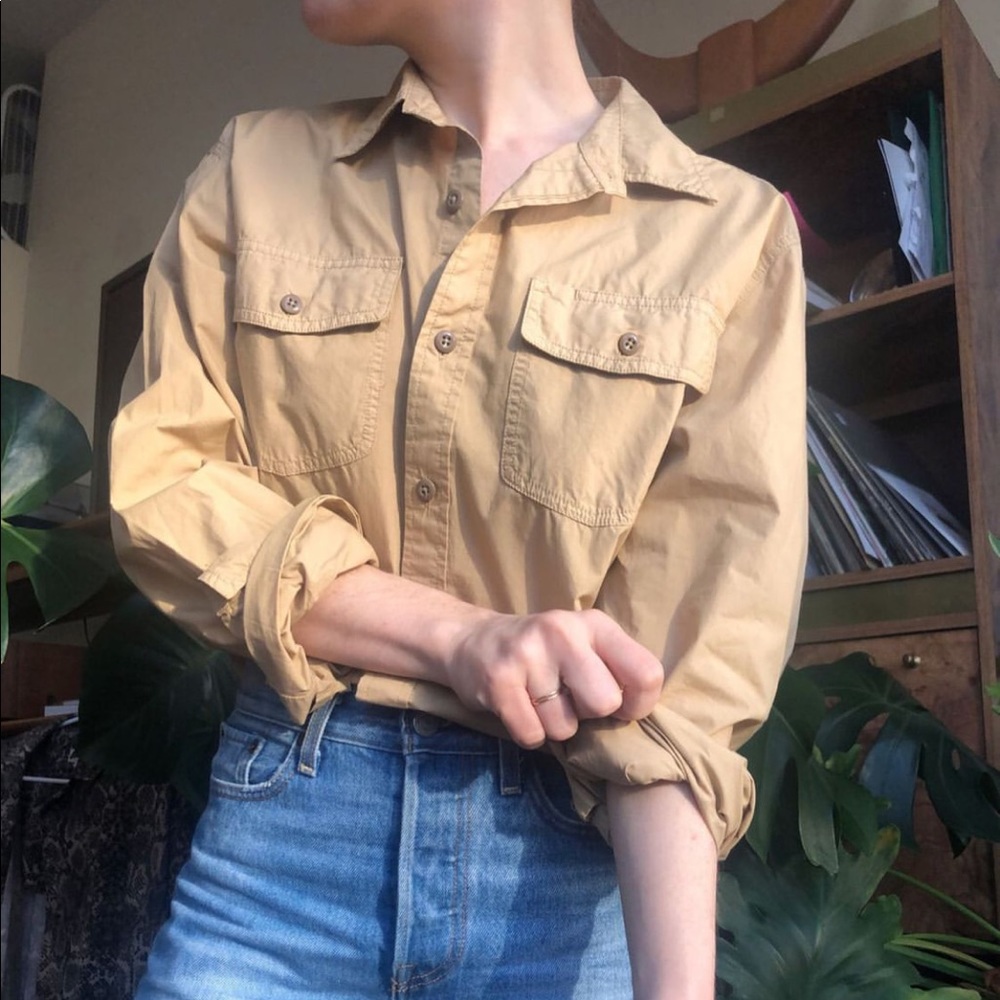 Oversized Khaki Button Up